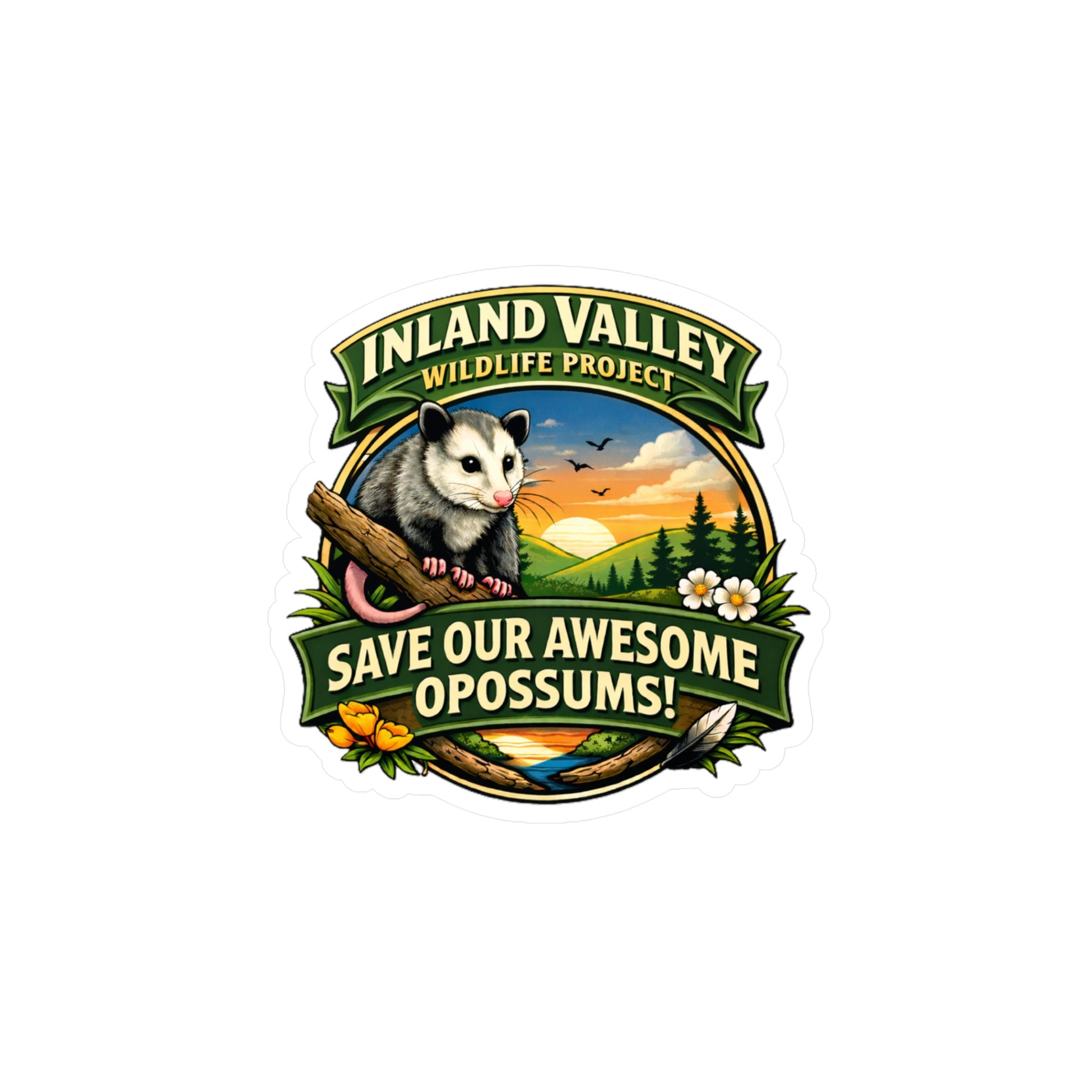 Sticker/Decal - Opossum - IVWP Save Our Awesome Opossums Decal