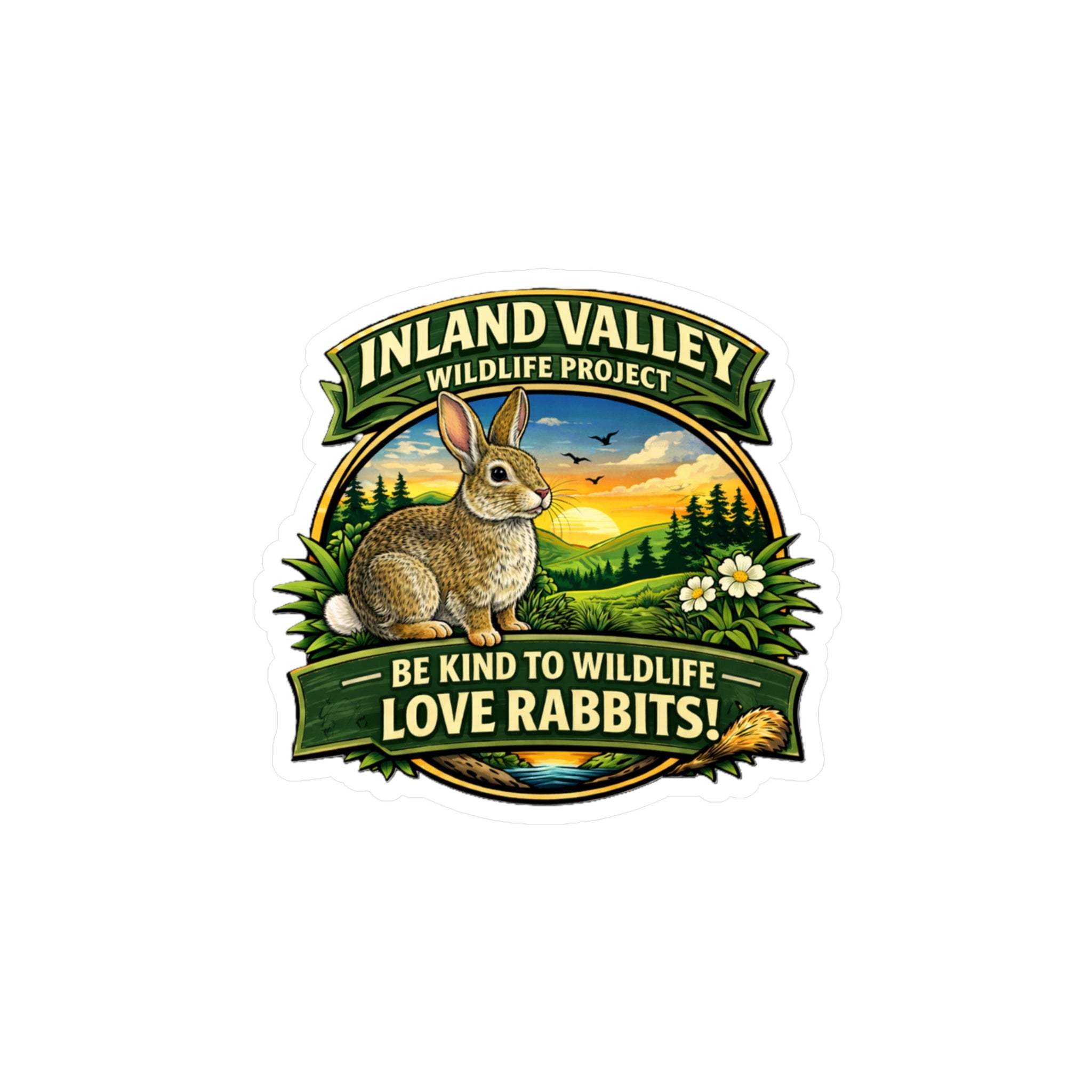 Decal - Rabbit - Be Kind to Wildlife Love Rabbits Decal