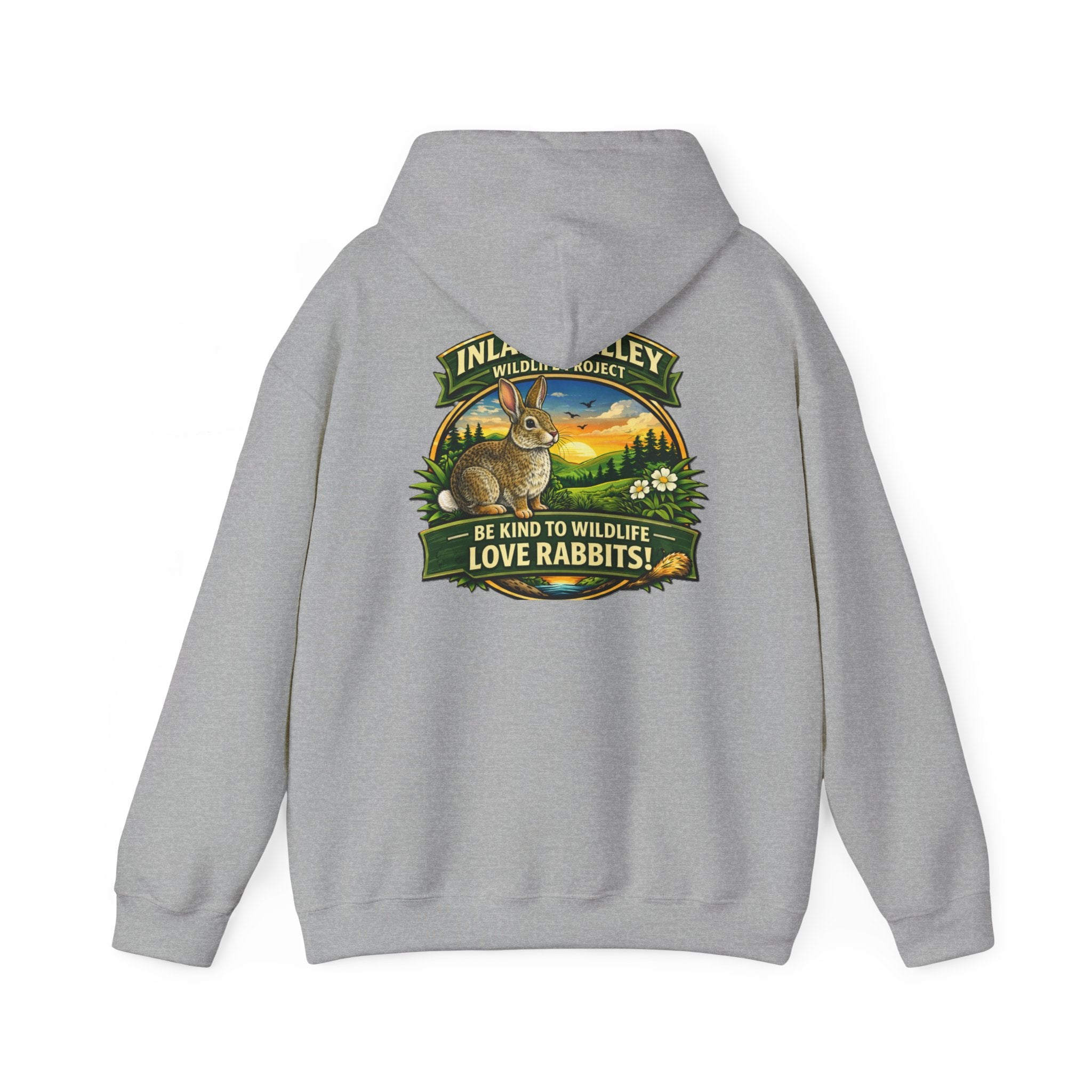 Sweatshirt - IVWP Rabbit - Unisex Be Kind to Wildlife Love Rabbits Hoodie Sweatshirt